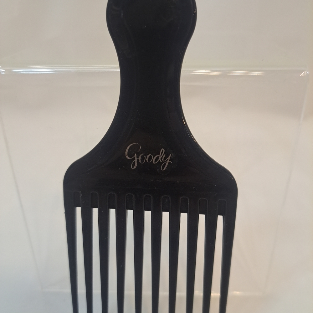 Vintage Goody BLACK Lift Comb Hair Pick Handle Retro 5" Small